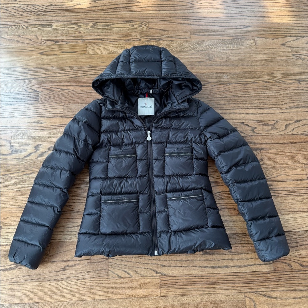 Moncler Black Hooded Puffer Jacket